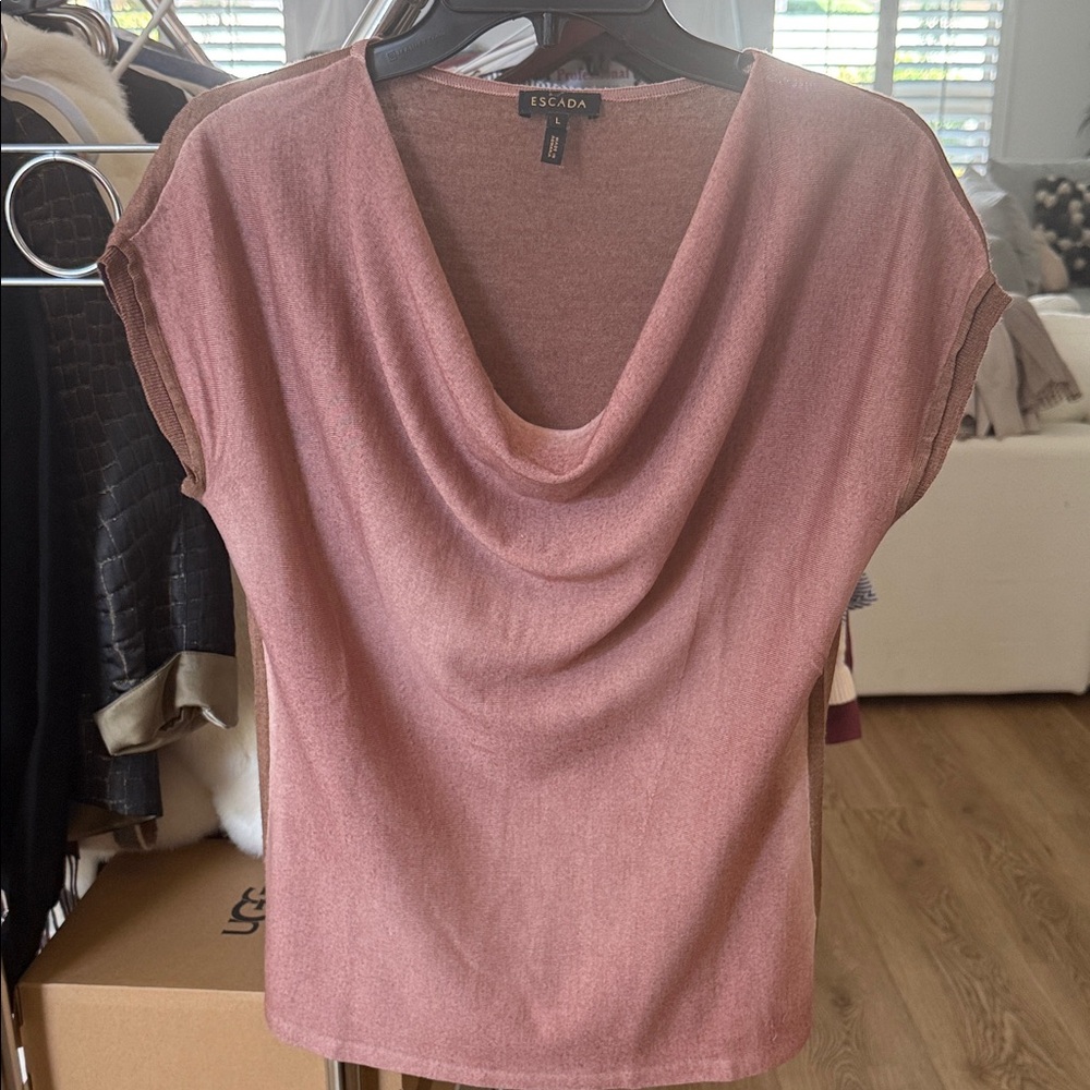 Escada Women's Soft Pink Cowl Neck Sweater